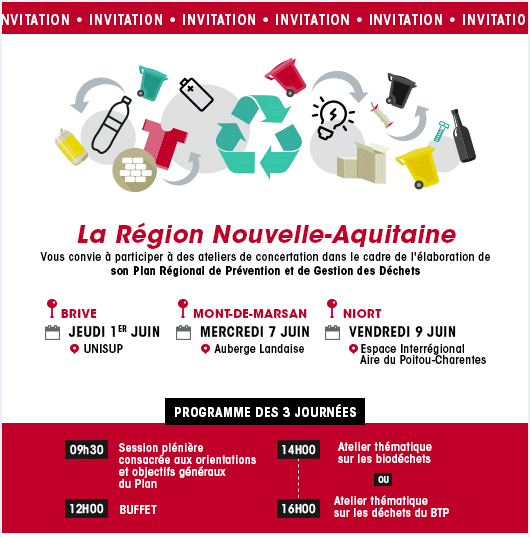 Mont de Marsan : atelier de concertation Plan régional de Prévention et de Gestion des Déchets 🗓