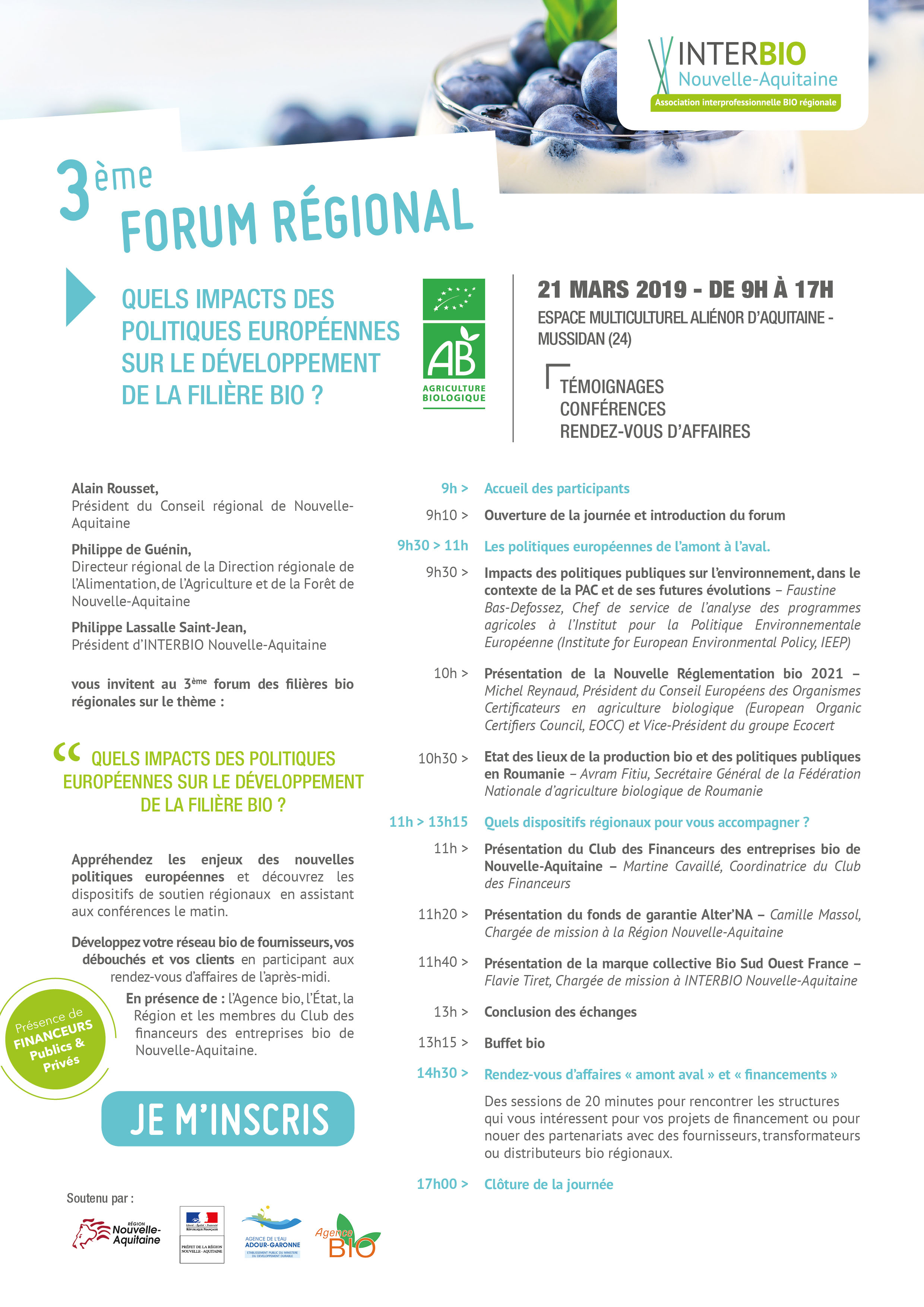 3° Forum régional des filières bio – Jérôme Orvain 🗓 🗺