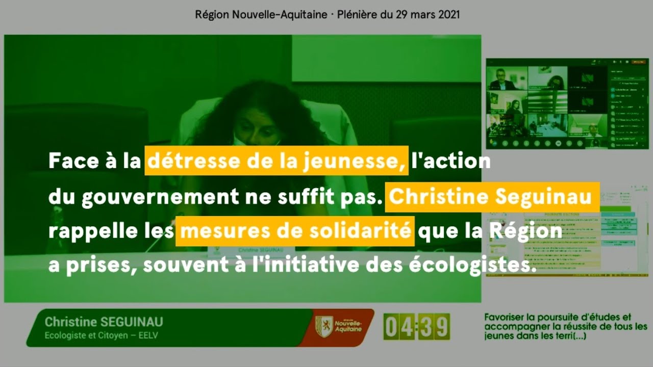 Intervention de Christine Seguinau : favoriser la poursuite d’études et accompagner la réussite de tous les jeunes dans les territoires de Nouvelle-Aquitaine