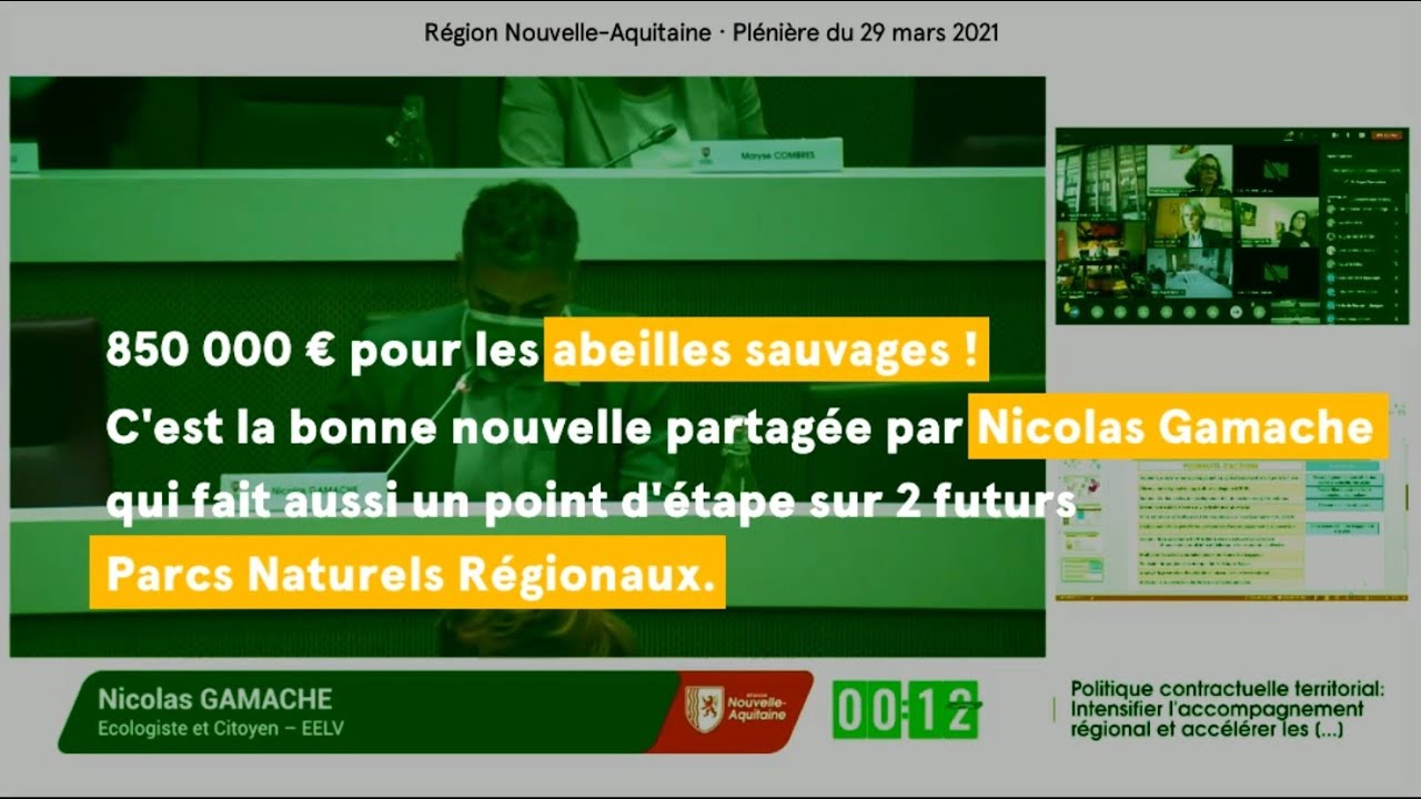 Intervention de Nicolas Gamache : « Projet de parc naturel régional Montagne Basque, projet de parc naturel régional Gâtine poitevine et projet interparcs en faveur des abeilles sauvages