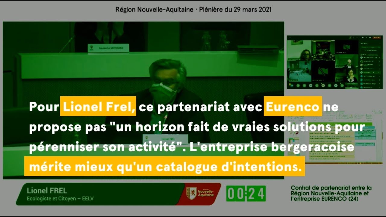 Intervention de Lionel Frel : contrat de partenariat entre la Région Nouvelle-Aquitaine et l’entreprise EURENCO (24)